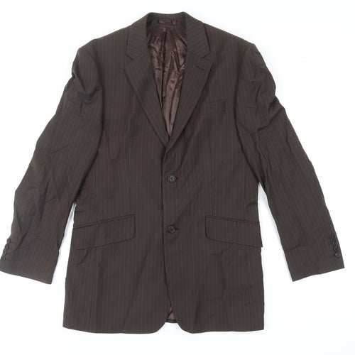 Jasper Conran Mens Brown Striped Wool Jacket Suit Jacket Size 38 Regular