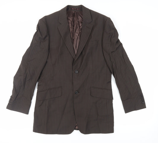 Jasper Conran Mens Brown Striped Wool Jacket Suit Jacket Size 38 Regular