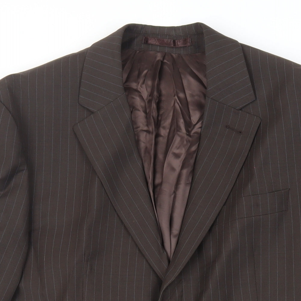 Jasper Conran Mens Brown Striped Wool Jacket Suit Jacket Size 38 Regular