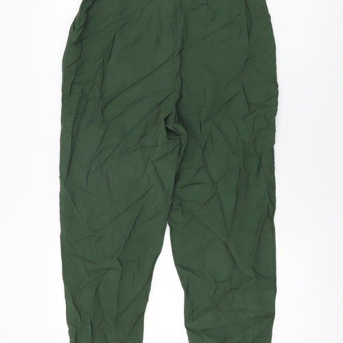 Very Womens Green Viscose Trousers Size 14 L27 in Regular Button