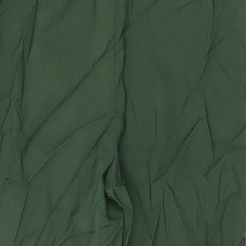 Very Womens Green Viscose Trousers Size 14 L27 in Regular Button