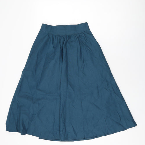 Simymode Womens Blue Polyester Swing Skirt Size 10 Zip