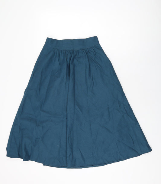 Simymode Womens Blue Polyester Swing Skirt Size 10 Zip