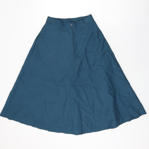 Simymode Womens Blue Polyester Swing Skirt Size 10 Zip