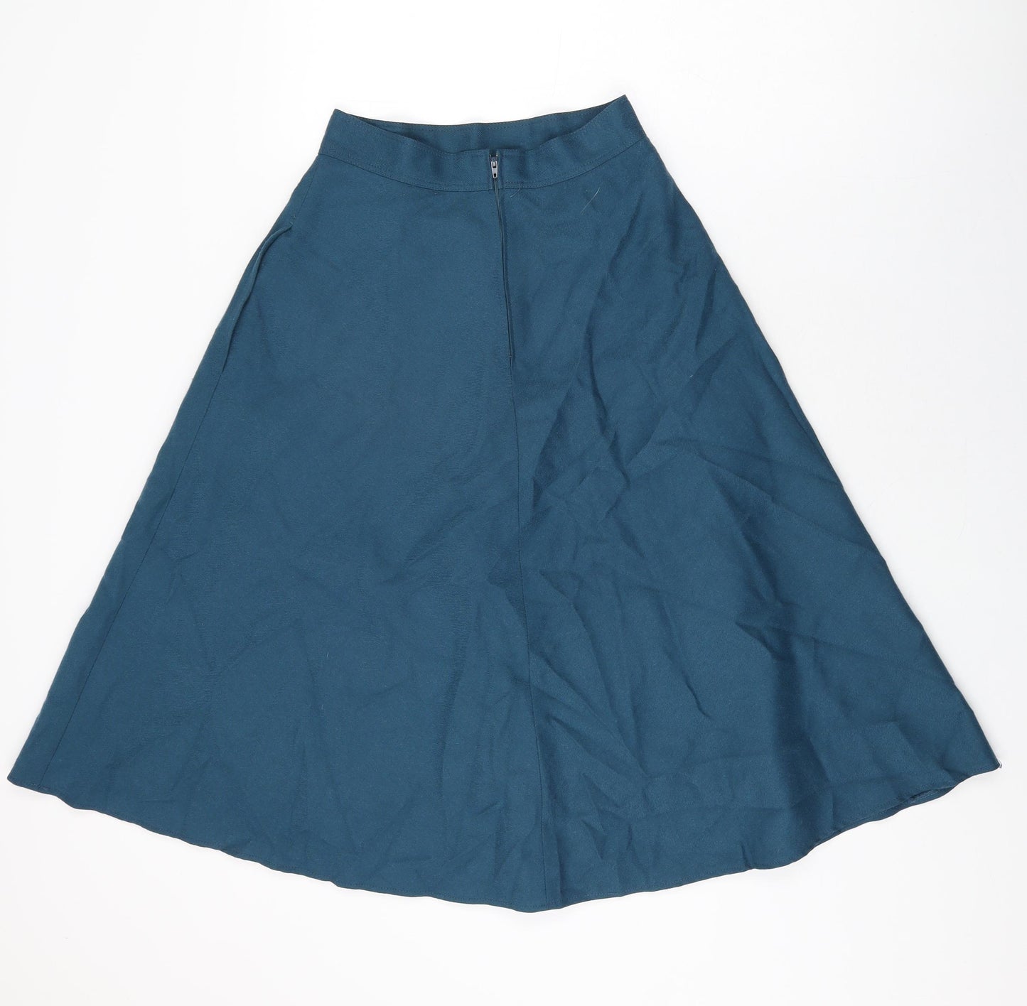 Simymode Womens Blue Polyester Swing Skirt Size 10 Zip