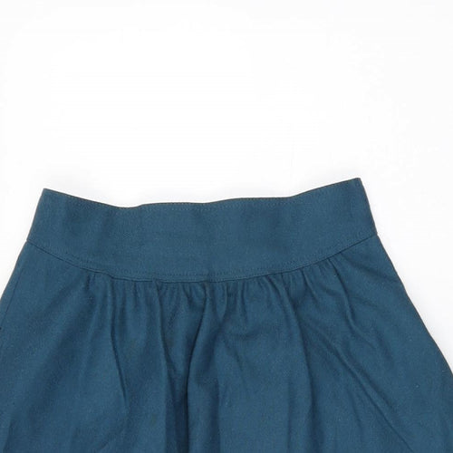 Simymode Womens Blue Polyester Swing Skirt Size 10 Zip