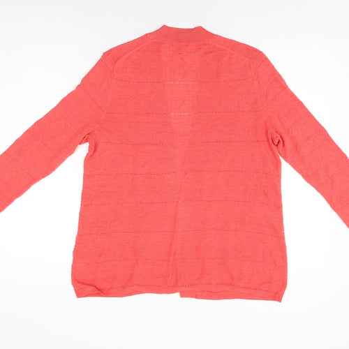 Talbots Womens Pink V-Neck Viscose Cardigan Jumper Size L