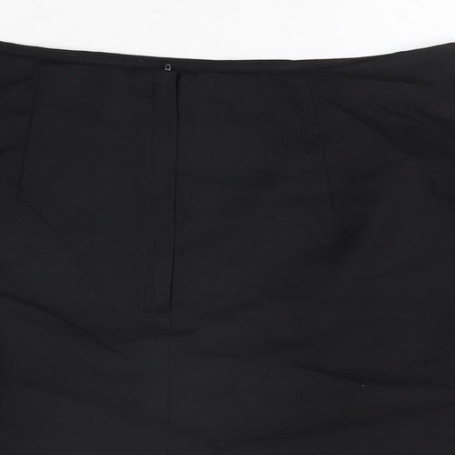 Monki Womens Black Polyester A-Line Skirt Size 16 Zip