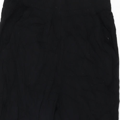 H&M Womens Black Viscose Trousers Size 10 L25 in Regular