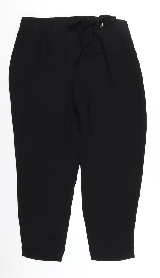 Marks and Spencer Womens Black Polyester Dress Pants Trousers Size 16 L27 in Regular Zip