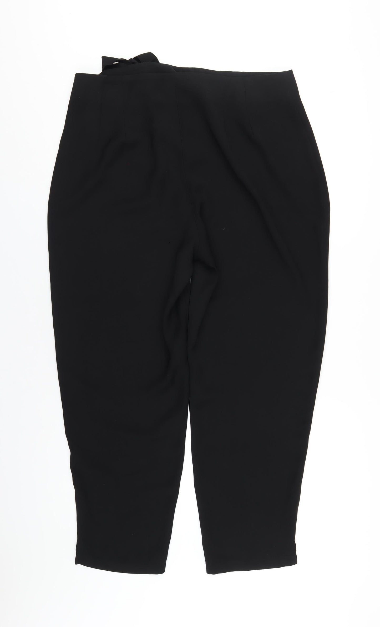 Marks and Spencer Womens Black Polyester Dress Pants Trousers Size 16 L27 in Regular Zip