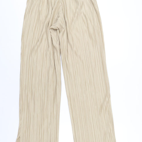 Topshop Womens Beige Polyester Trousers Size 10 L32 in Regular - Pleated