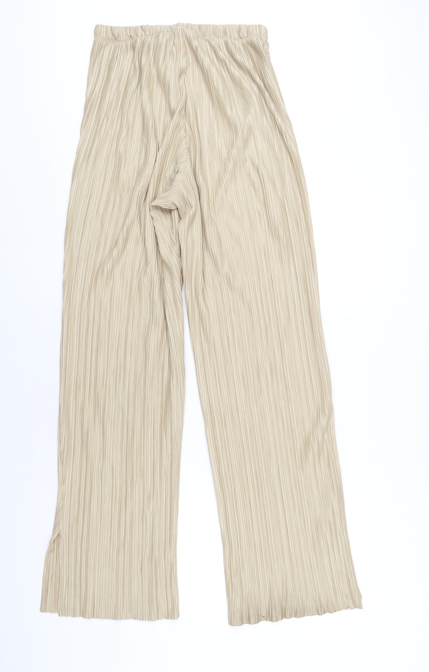 Topshop Womens Beige Polyester Trousers Size 10 L32 in Regular - Pleated