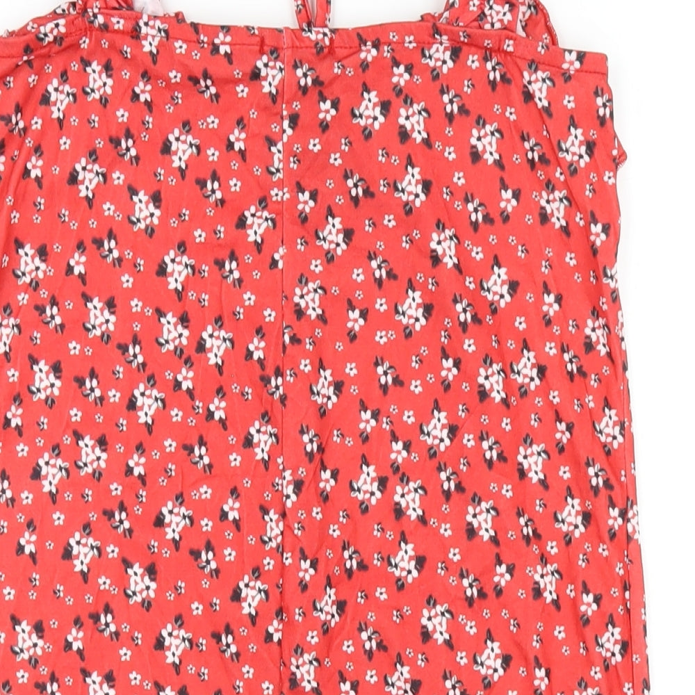 I SAW IT FIRST Womens Red Floral Viscose Bodycon Size 14 Sweetheart Pullover