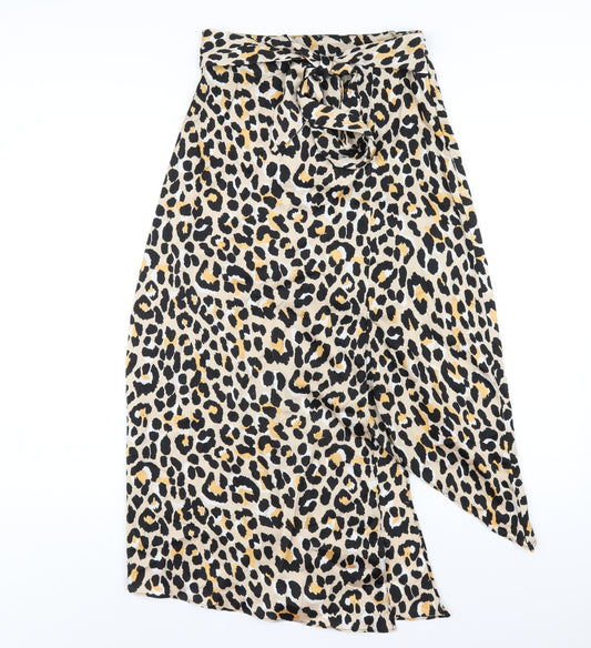 Love & Other Things Womens Brown Animal Print Polyester A-Line Skirt Size XS Zip - Leopard Print