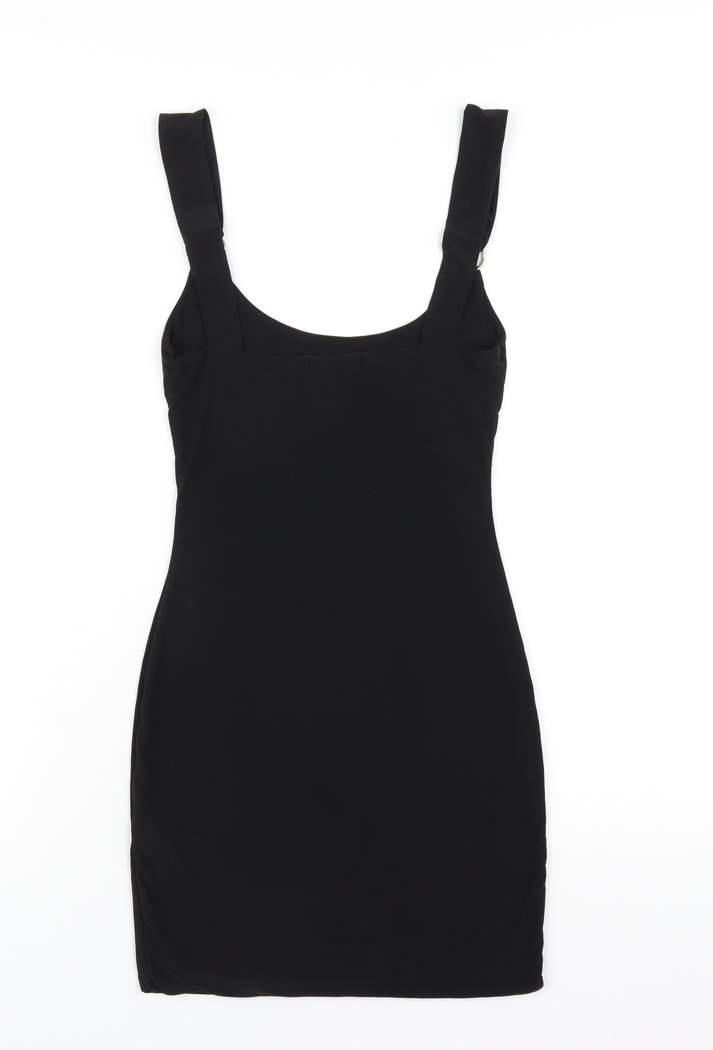 PRETTYLITTLETHING Womens Black Polyester Bodycon Size 8 Scoop Neck Pullover