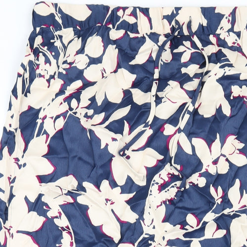 Marks and Spencer Womens Blue Floral Viscose A-Line Skirt Size 20