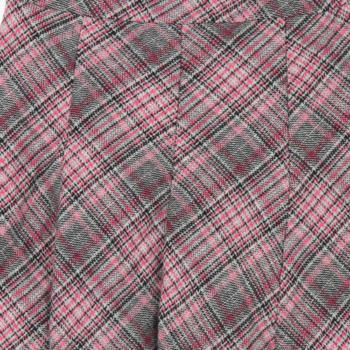 Monsoon Womens Pink Plaid Wool A-Line Skirt Size 10 Zip