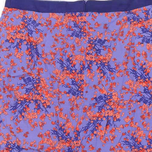 Boden Womens Blue Floral Viscose A-Line Skirt Size 12 Zip