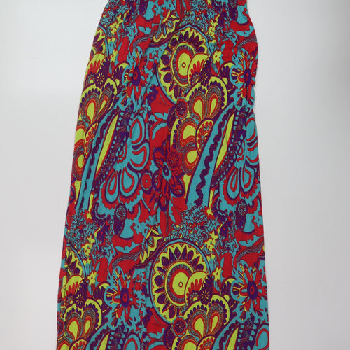 NEXT Womens Multicoloured Geometric Viscose Maxi Size 12 Off the Shoulder Pullover