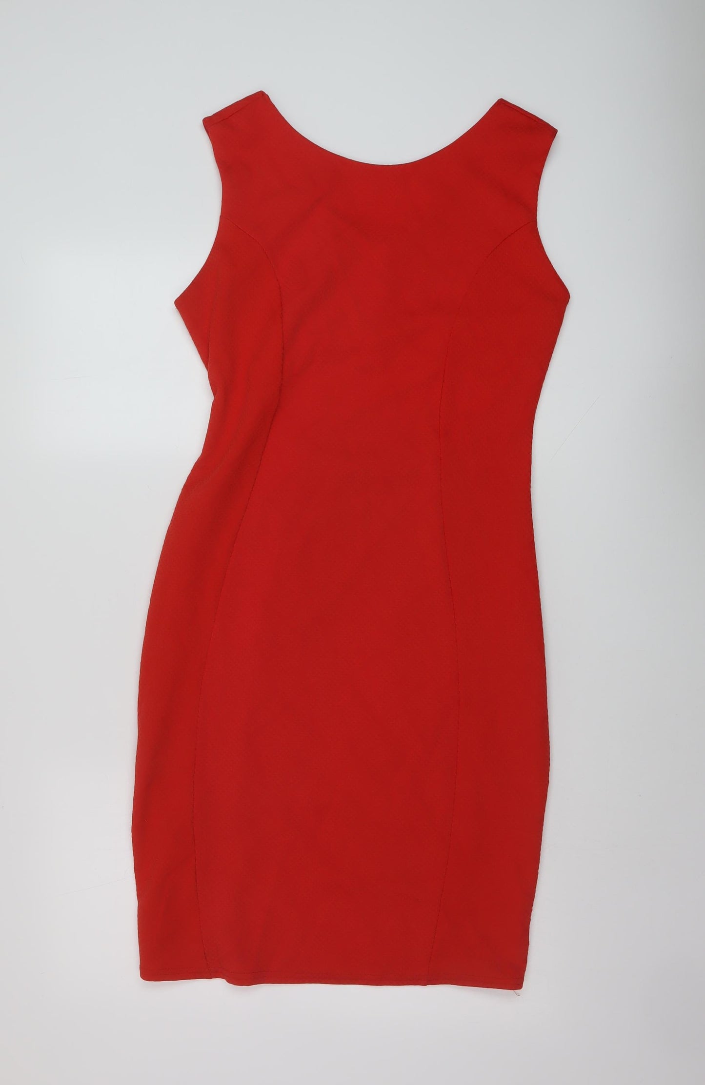 Jane Norman Womens Red Polyester Bodycon Size 16 Round Neck Pullover