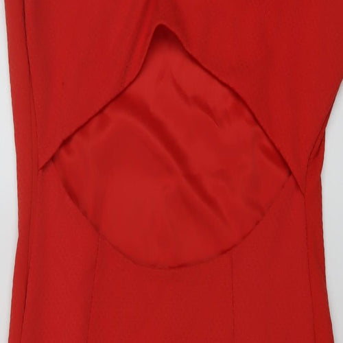 Jane Norman Womens Red Polyester Bodycon Size 16 Round Neck Pullover