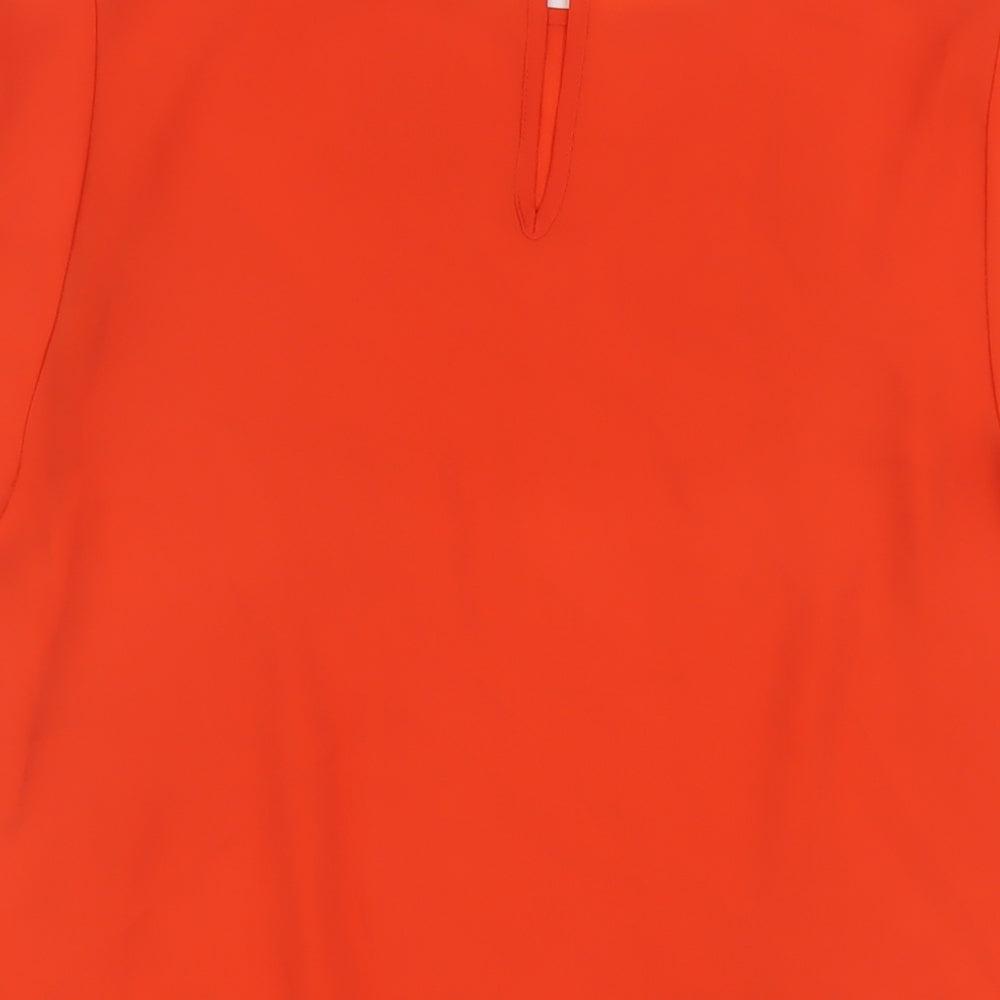 New Look Womens Red Polyester Basic T-Shirt Size 12 Round Neck