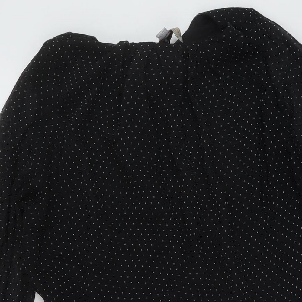 Dorothy Perkins Womens Black Polka Dot Polyester A-Line Size 16 Round Neck Zip