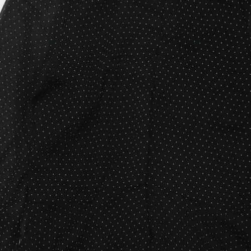 Dorothy Perkins Womens Black Polka Dot Polyester A-Line Size 16 Round Neck Zip