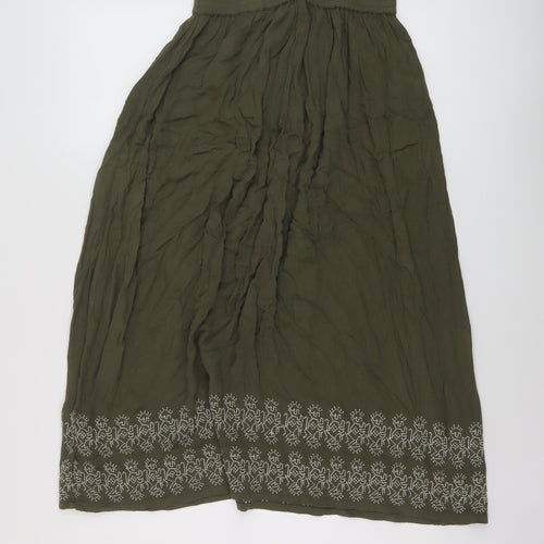 White Stuff Womens Green Viscose A-Line Skirt Size 10