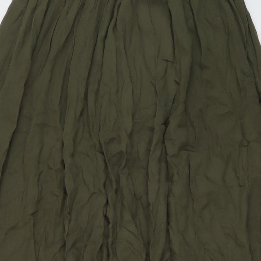 White Stuff Womens Green Viscose A-Line Skirt Size 10