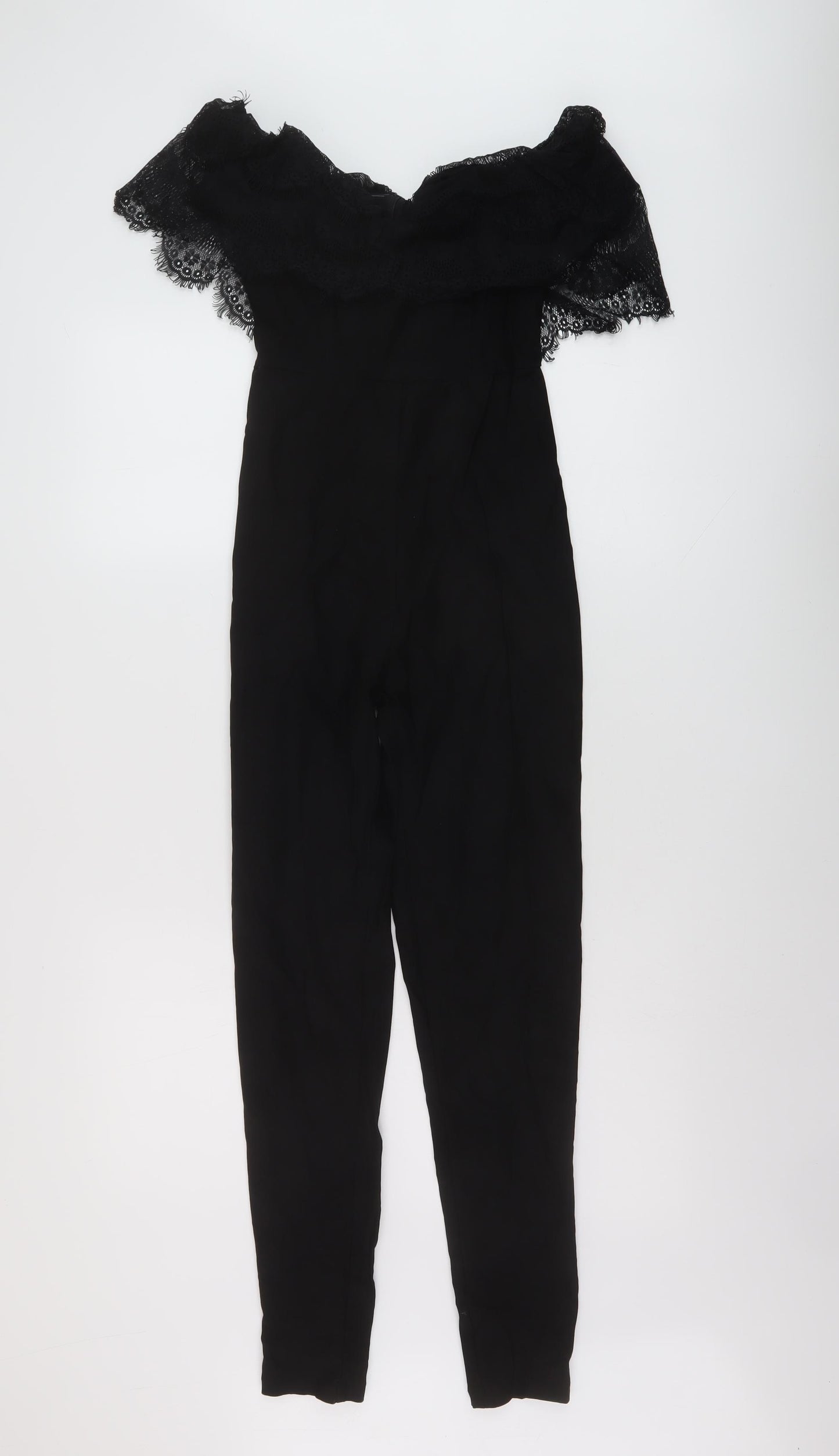 Rare London Womens Black Vinyl Jumpsuit One-Piece Size 8 Zip