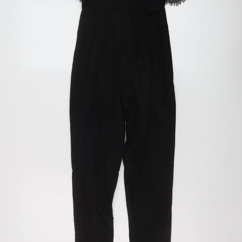 Rare London Womens Black Vinyl Jumpsuit One-Piece Size 8 Zip