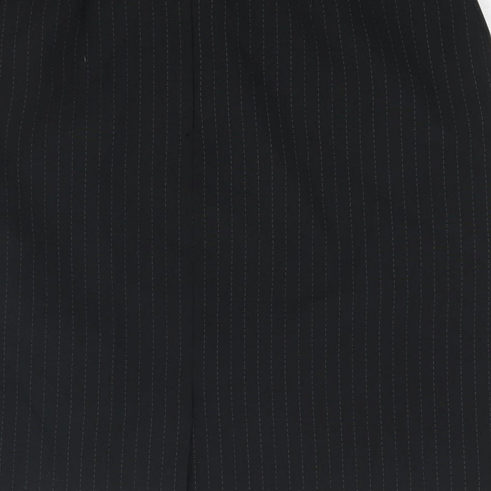 Dorothy Perkins Womens Black Striped Polyester Straight & Pencil Skirt Size 12 Zip