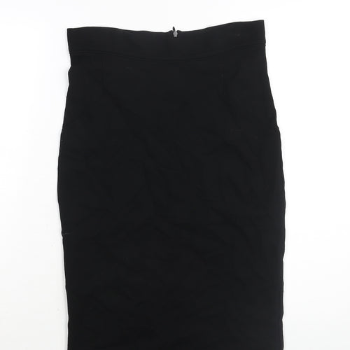 Whistles Womens Black Viscose Straight & Pencil Skirt Size 12 Zip - Zipped Vent