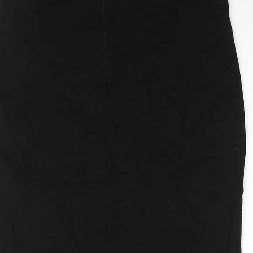 Whistles Womens Black Viscose Straight & Pencil Skirt Size 12 Zip - Zipped Vent