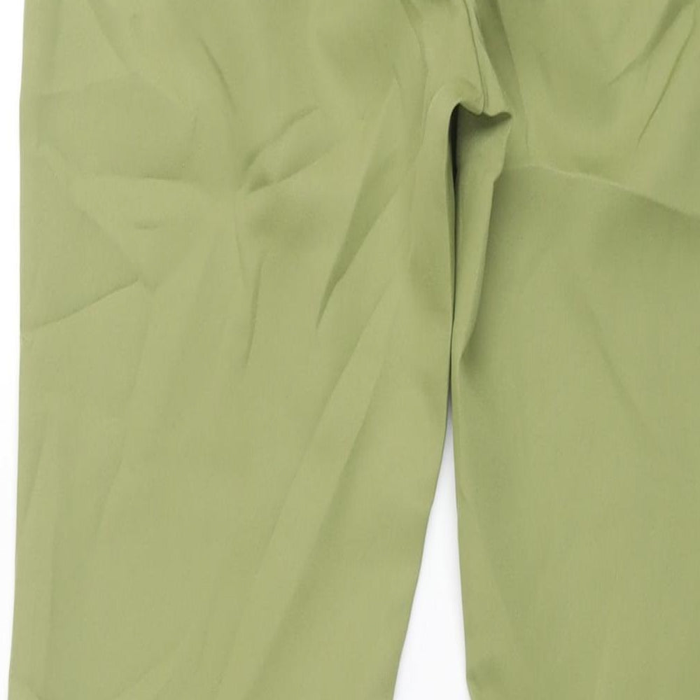 PRETTYLITTLETHING Womens Green Polyester Trousers Size 10 L34 in Regular Zip