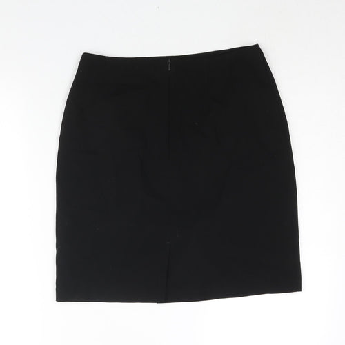 BHS Womens Black Polyester Straight & Pencil Skirt Size 10 Zip