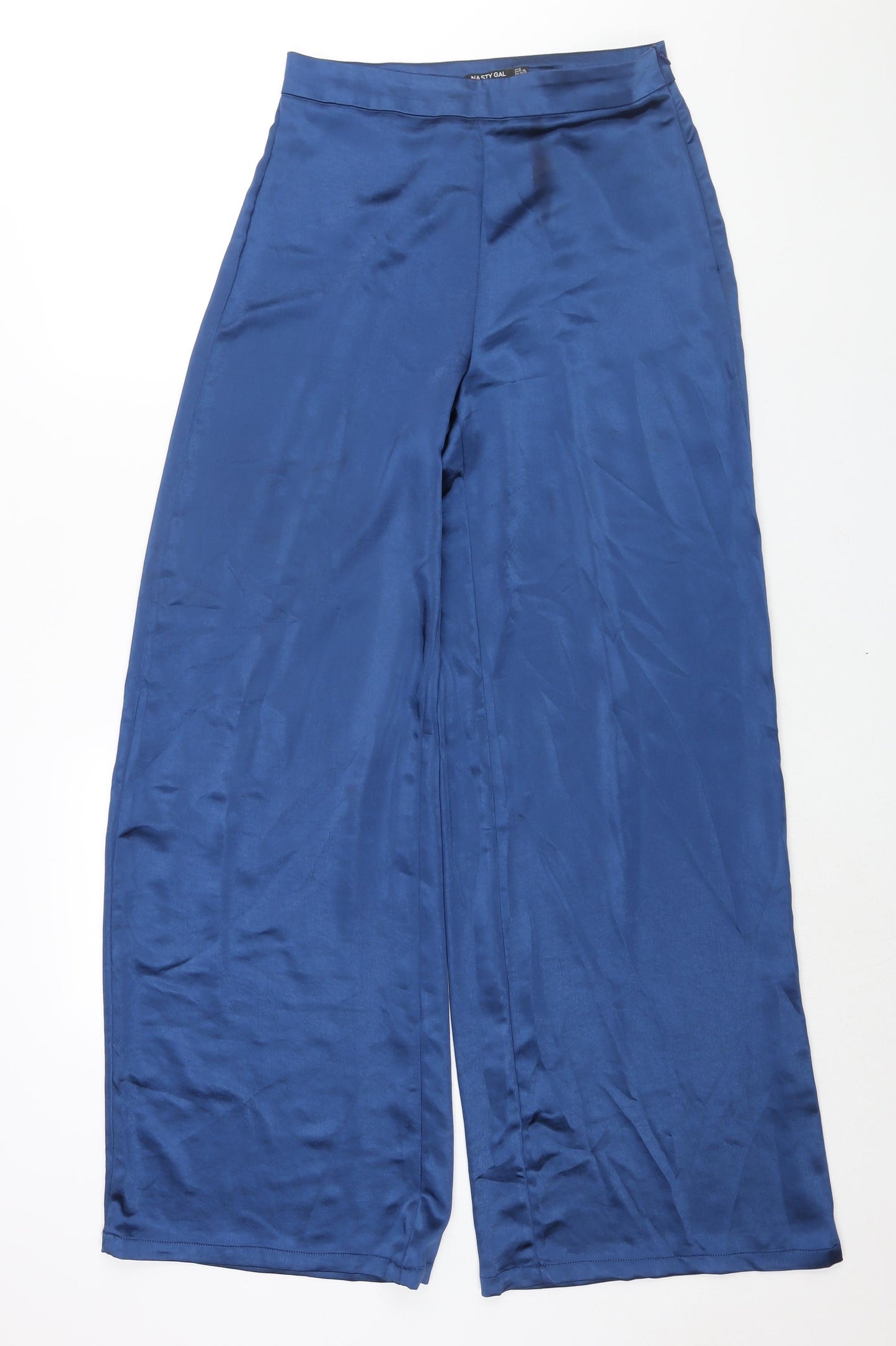 Nasty Gal Womens Blue Polyester Trousers Size 10 L32 in Regular Zip