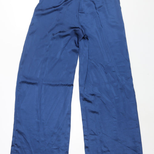 Nasty Gal Womens Blue Polyester Trousers Size 10 L32 in Regular Zip