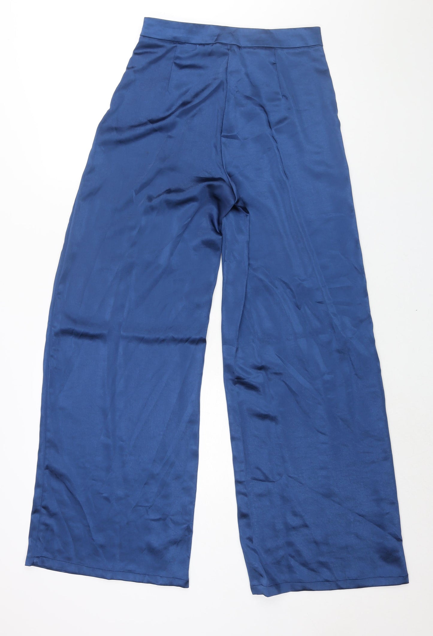 Nasty Gal Womens Blue Polyester Trousers Size 10 L32 in Regular Zip