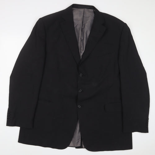 Marks and Spencer Mens Black Wool Jacket Suit Jacket Size 48 Regular