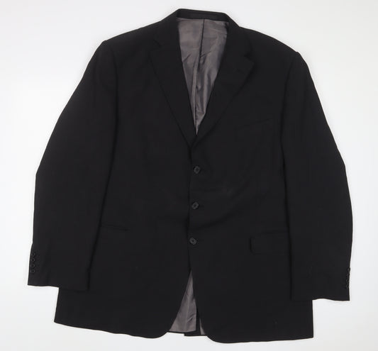 Marks and Spencer Mens Black Wool Jacket Suit Jacket Size 48 Regular