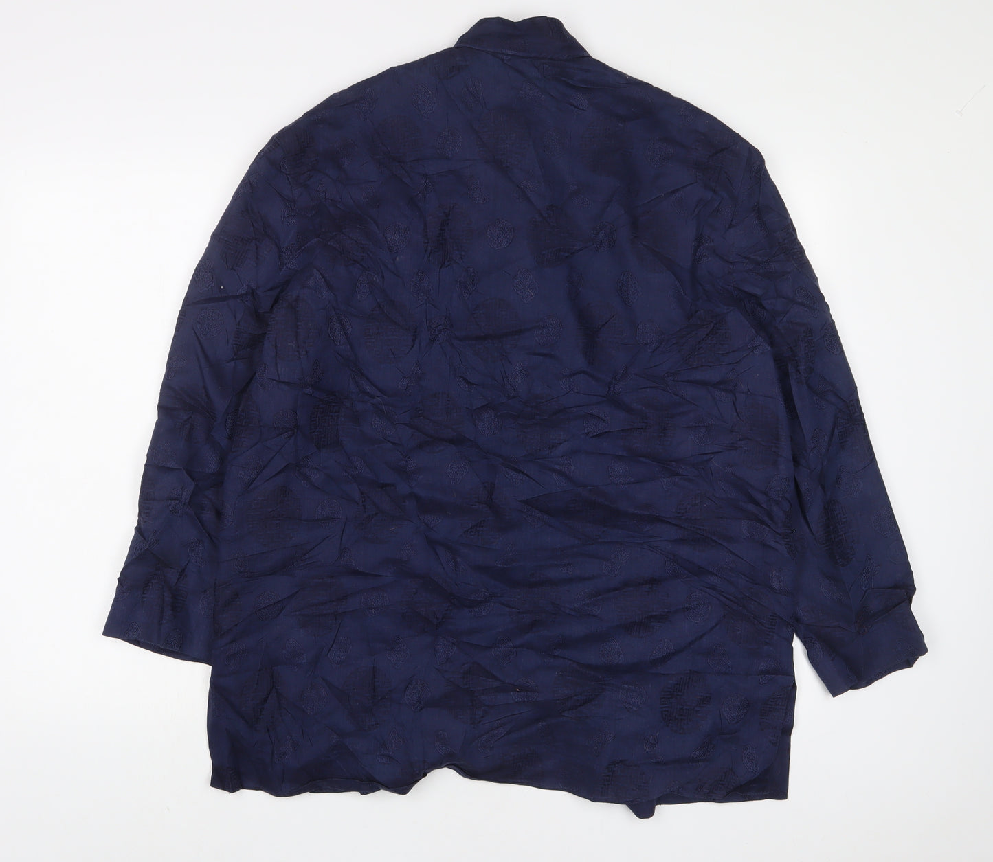 EAST Womens Blue Geometric Jacket Size L Button