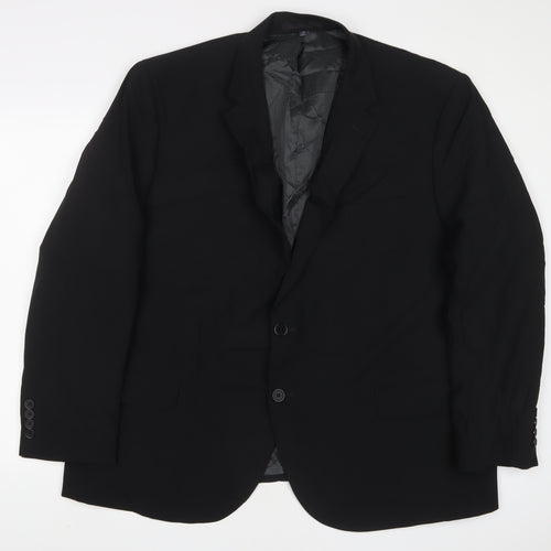 Marks and Spencer Mens Black Wool Jacket Suit Jacket Size 44 Regular