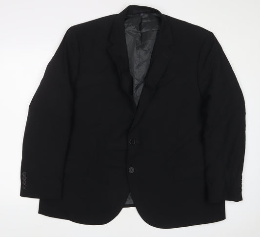 Marks and Spencer Mens Black Wool Jacket Suit Jacket Size 44 Regular