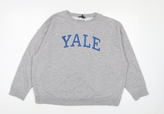 New Look Womens Grey Cotton Pullover Sweatshirt Size L Pullover - Yale University