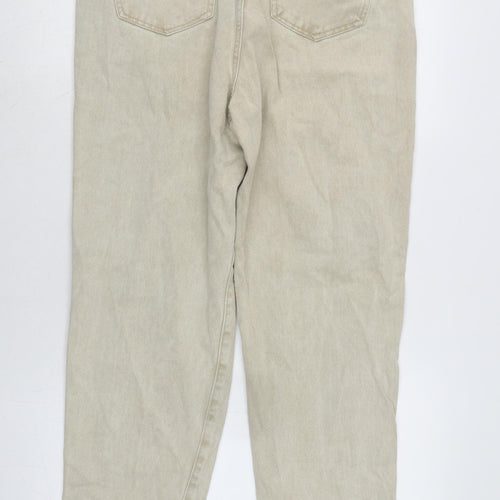 Riot Womens Beige Cotton Straight Jeans Size 10 L29.5 in Regular Zip