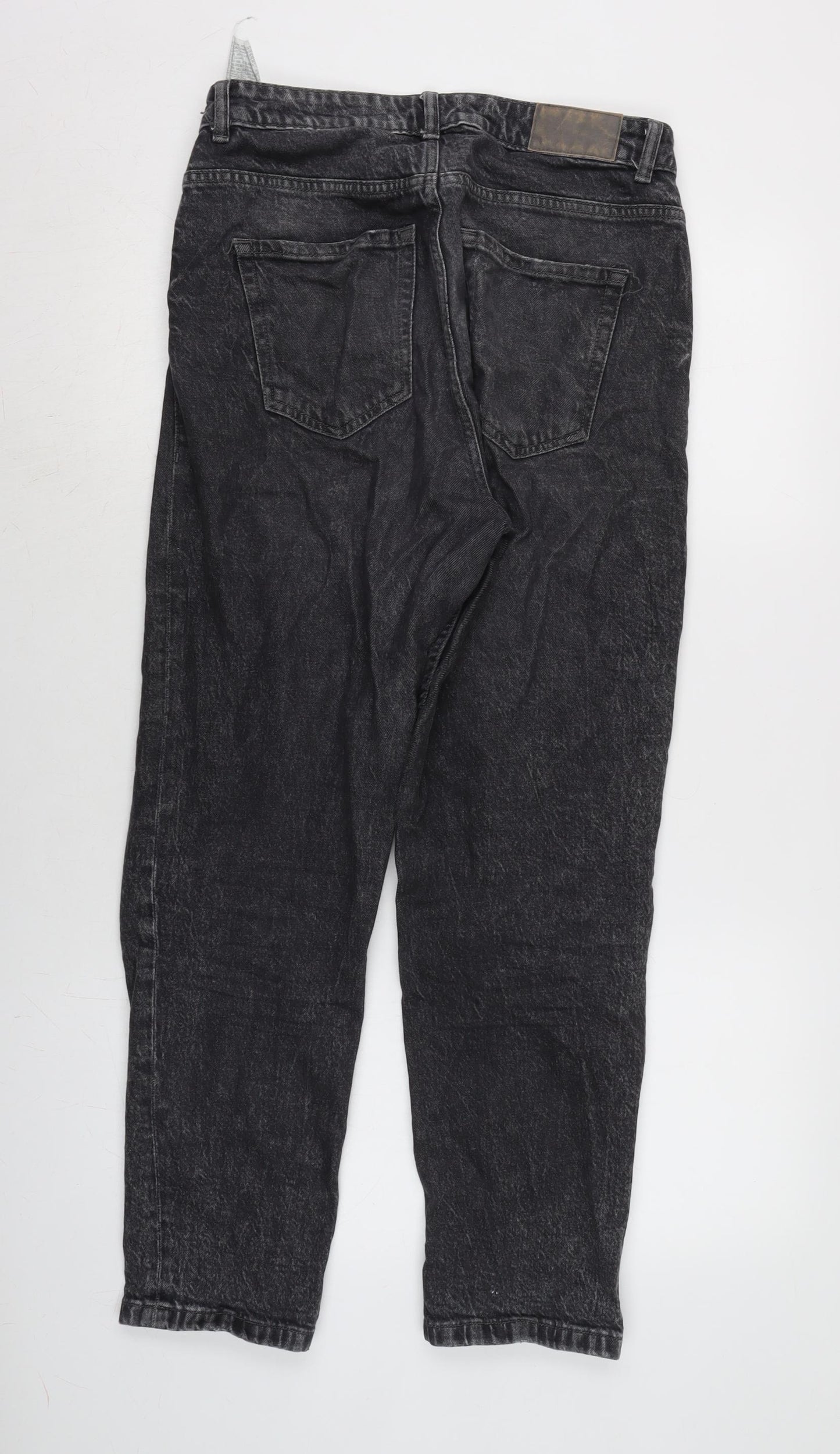 Zara Mens Grey Cotton Straight Jeans Size 30 in L28 in Regular Zip