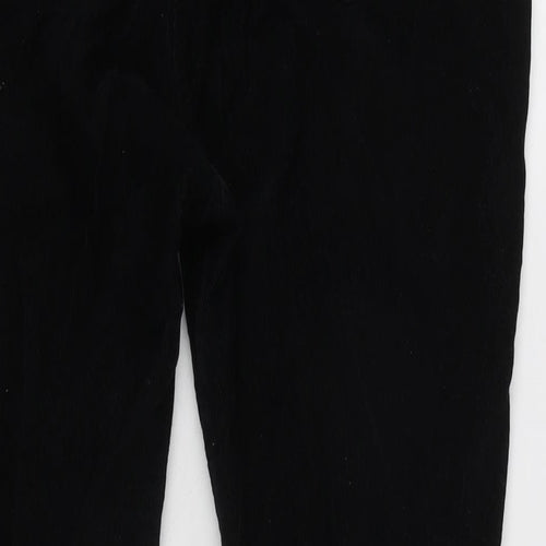 Marks and Spencer Womens Black Cotton Trousers Size 16 L31 in Regular Zip